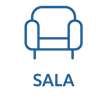 Ícono azul que representa la sala, imagen ilustrativa