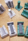 Motorcycle rubber grips made from 3D printed molds. Cast in Silicone 55A