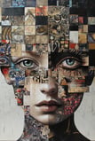 imagen de mujer en estilo abstracto de la artista Eva Mas