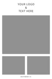 print layout with 3 photos and design on the top