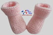 Chaussons roses modele layette bb tricot bebe fait main