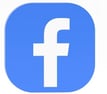 a facebook logo on a blue and white background