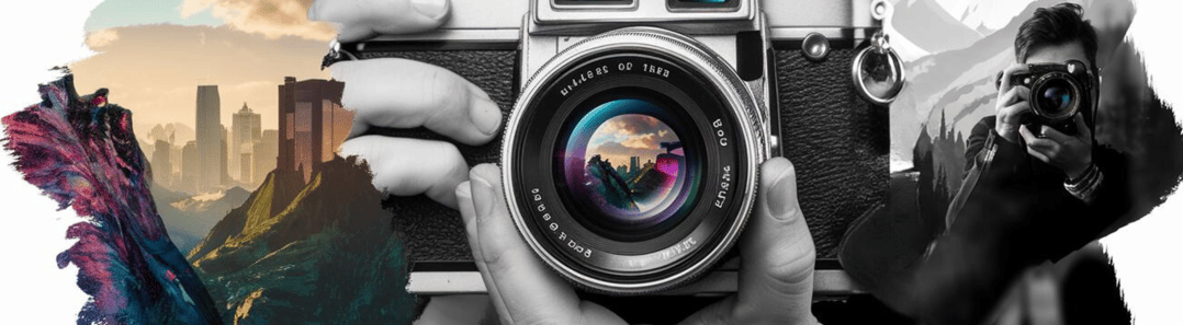 a person holding a camera and taking a picture