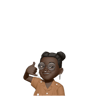 a woman with glasses and a brown shirt