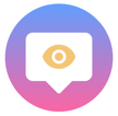a social media notification with an eye symbol