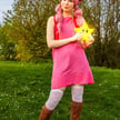 Cosplay de Toadette avec une étoile.