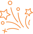 Icon of celebratory fireworks