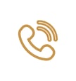 pictogramme téléphone appel doré