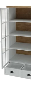Vitrine Parma A137 blanche, bois lefkas et pin Anderson 