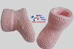 Chaussons roses modele layette bb tricot bebe fait main