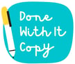 Done with it copy logo blue background