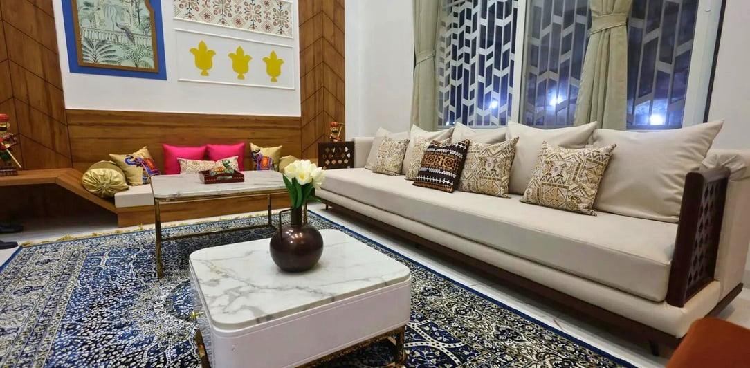 Deepa Bajaj Design Studio-Living Room Design with sofa set