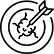 an icon of a dart hitting a bullseye