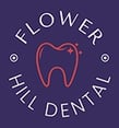 a logo for Flower Hill Dental clinic in the city of Gaithersburg MD