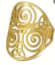 Bague ajustable en acier inoxydable avec nœud celtique et triskell