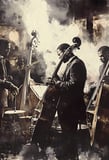 musicos de jazz en el tienda artecaminodevida de Eva Mas