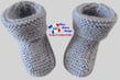 Chaussons gris modele layette bb tricot bebe fait main