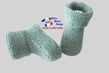 Chaussons verts modele layette bb tricot bebe fait main