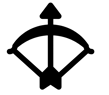 an upward pointing arc
