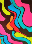 Colorful Abstract Painting with Waves like a lava lamp. Art by Frankie