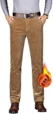 Wemaliyzd Men Casual Corduroy Work Cargo Pants Elastic Waist Suit Trousers