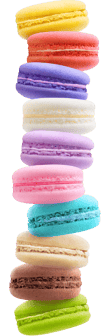 Assorted French macarons in a variety of colors and flavors, beautifully arranged and perfect for any season or occasion