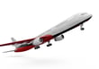 a large jetliner flying in the air