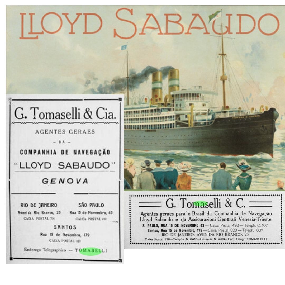 Anúncio histórico G. Tomaselli — Lloyd Sabaudo