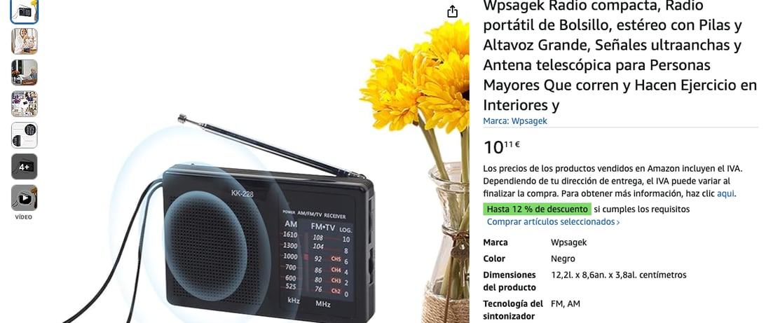 Ejemplo de un producto con mala presentación y errores de SEO en Amazon
