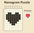 Nanogram puzzle heart shape