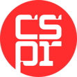 cspr logo, red and white text