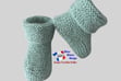 Chaussons verts modele layette bb tricot bebe fait main