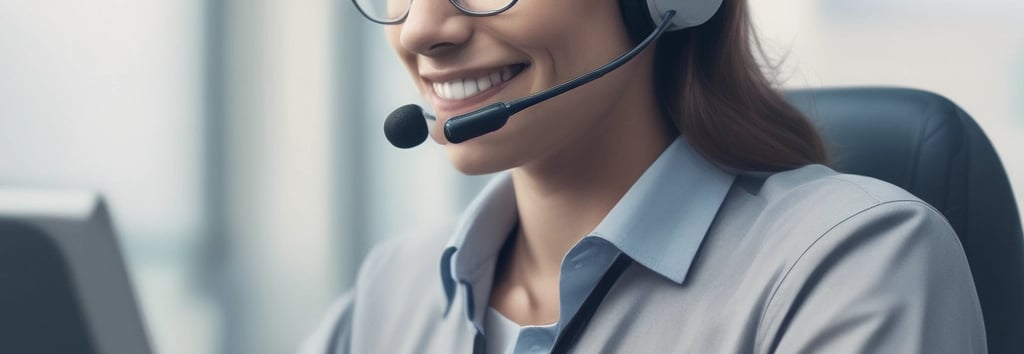 a man and woman in a call center