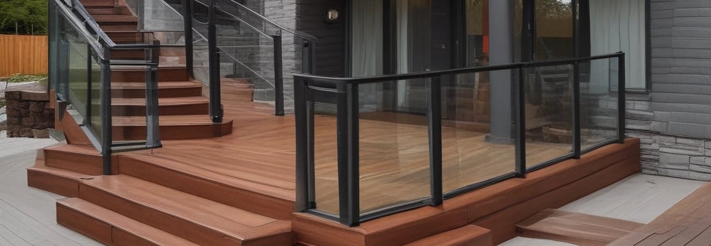 Composite Deck, Custom Railing system, Glass Railing, Modern, Carpentry, Remodel, Renovation