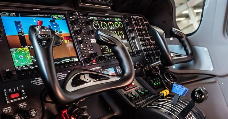 a cockpit of a plane with a view of the cockpit