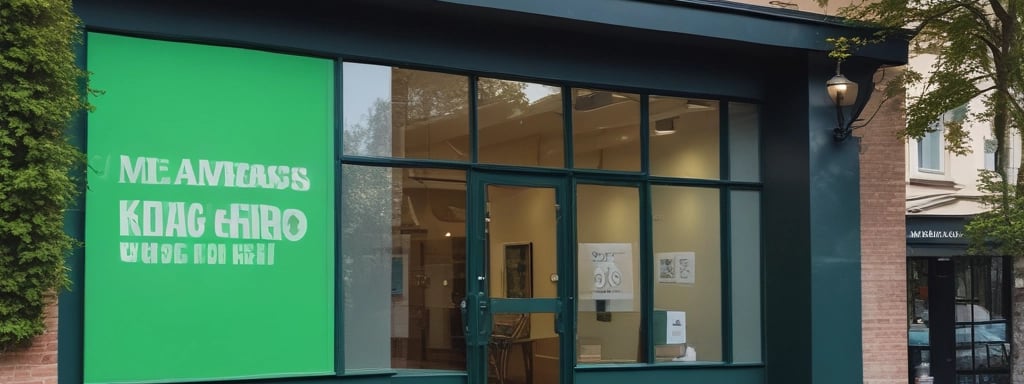 A red rectangular sign with the words 'we are social' is affixed to the exterior of a white building. The building features architectural elements such as window shutters and decorative molding, with visible piping attached to the wall.