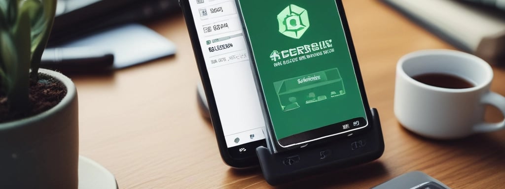 A smartphone displaying an advertisement for an online trading platform called eToro. The screen shows a green background with text promoting the platform as a leading social trading platform. A button labeled 'Get Started' is visible, along with a partial view of a mobile app screen below.