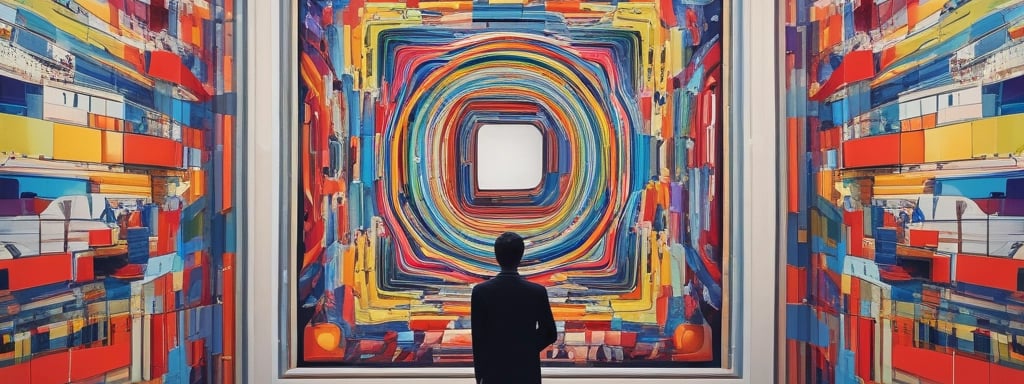 woman walking in museum
