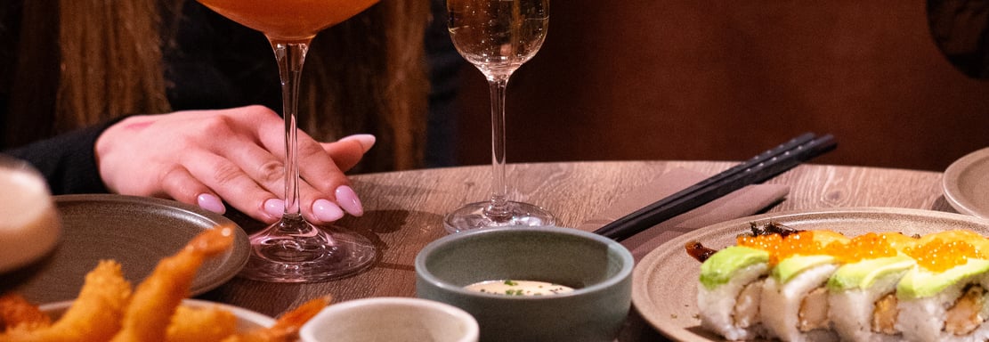a table with a variety of food and drinks