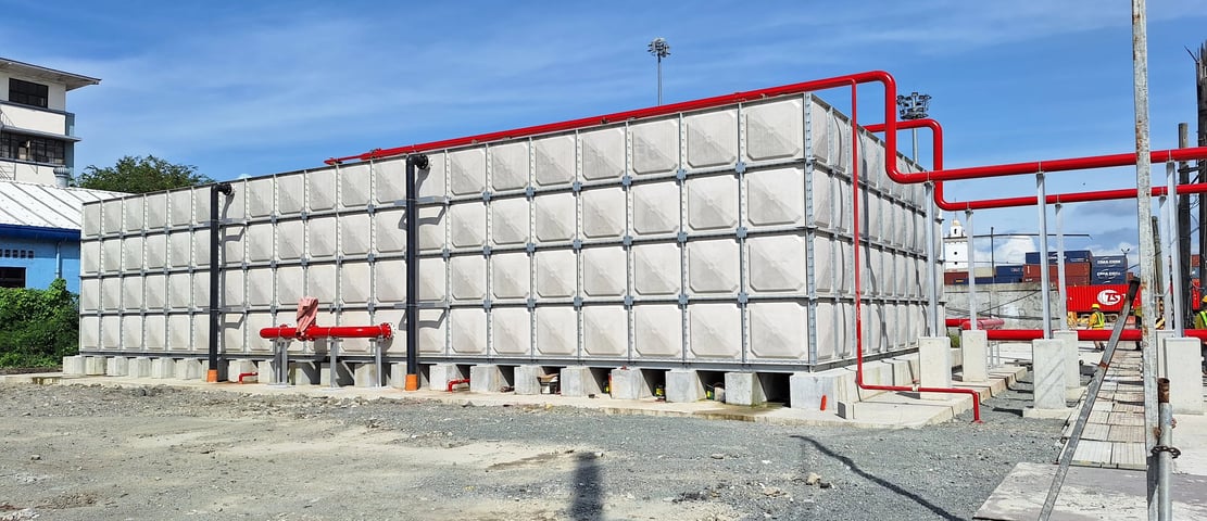 GRP Sectional Water Tank for Fire water Storage purpose