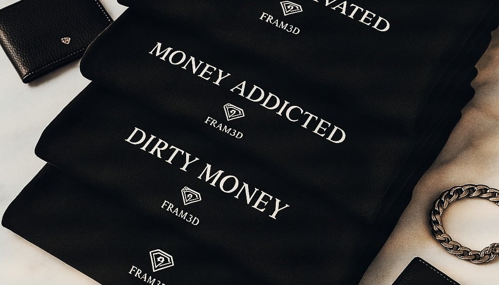 a t - shirt that says stay motivated and has a lot of money