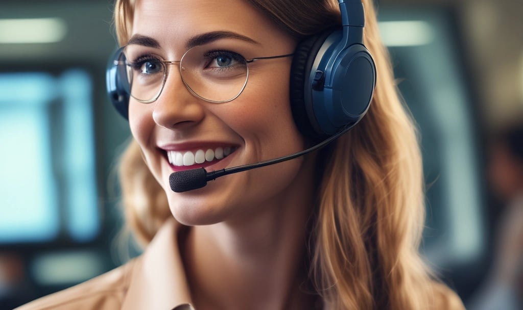 consultante juridique répondant aux appels et parlant au micro de son casque, connaistesdroits.fr