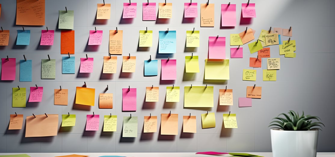 Image of a inspiration design board with sticky notes