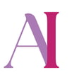 a letter a with a pink and purple letter a