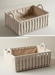 Set of two woven macrame baskets