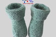 Chaussons verts modele layette bb tricot bebe fait main