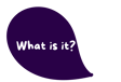 a purple and white speech