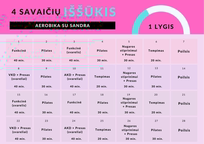 Online treniruočių programa pradedantiesiems