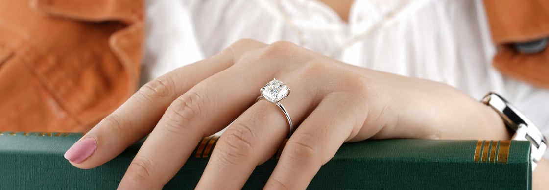 18K White Gold Solitaire Diamond Ring