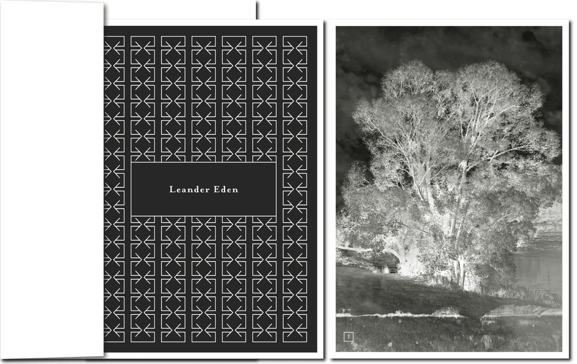 künstlerische Design-Trauerkarte mit Baum am See